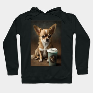 Tired Chihuahua with Coffee Print Hoodie